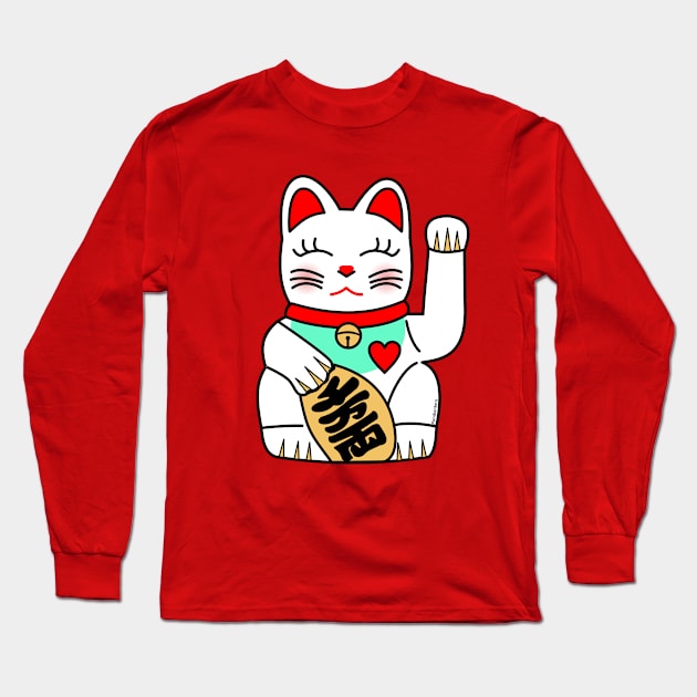 Maneki neko Long Sleeve T-Shirt by Pendientera